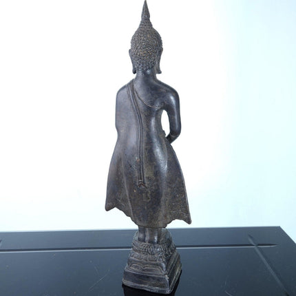 17th - 18th Century Bronze Sukhothai Buddha Statute Thai Ayutthaya Shakyamuni - Estate Fresh Austin