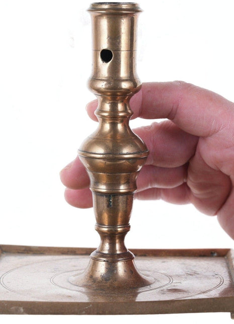 17th Century Brass candlestick Footed - Estate Fresh Austin