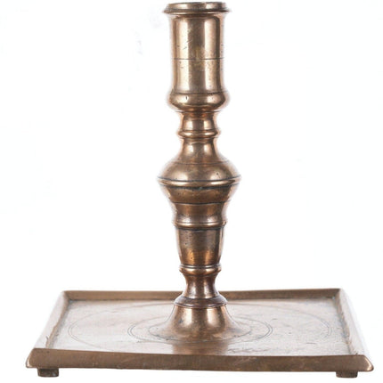 17th Century Brass candlestick Footed - Estate Fresh Austin