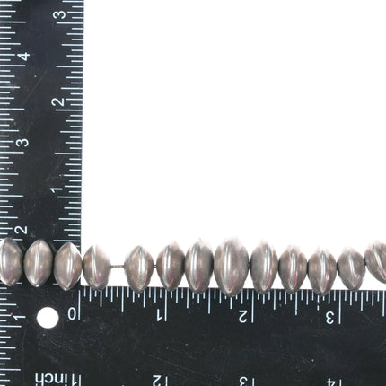 18" Heavy vintage Navajo pearl sterling necklace - Estate Fresh Austin