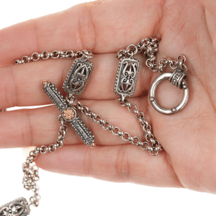 18" Konstantino 18k gold and sterling station necklace - Estate Fresh Austin