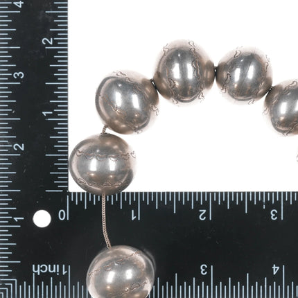 18" Large Vintage Hand Stamped Navajo pearl sterling necklace - Estate Fresh Austin