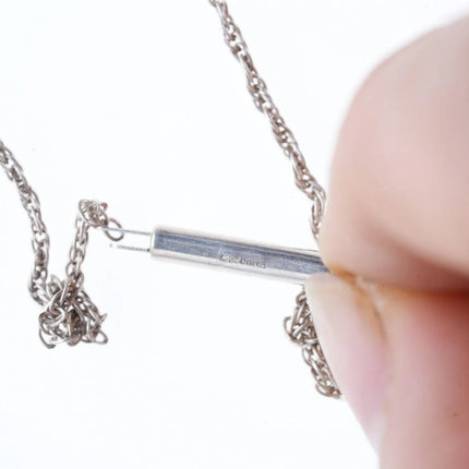 18" Retro Beaded sterling hearts necklace - Estate Fresh Austin