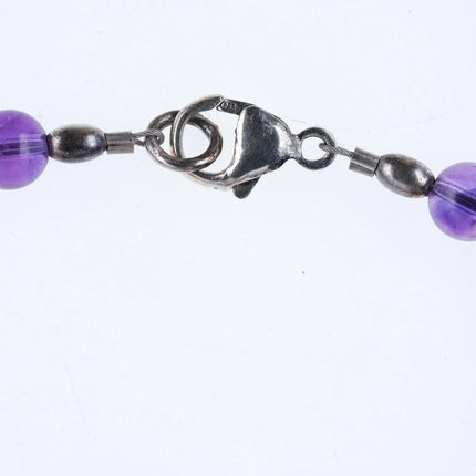 18" Retro Sterling/Amethyst multicolor quartz necklace - Estate Fresh Austin