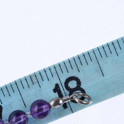 18" Retro Sterling/Amethyst multicolor quartz necklace - Estate Fresh Austin