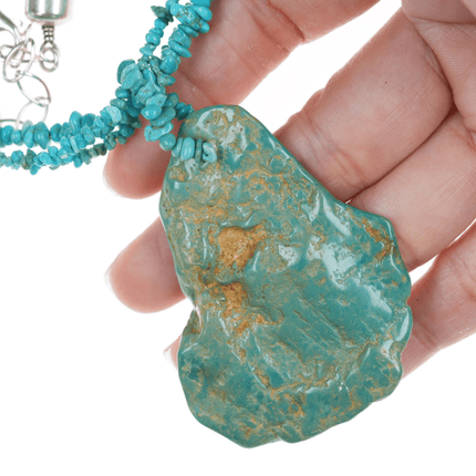 18" Southwestern Jay King - Desert Rose Trading turquoise and sterling beaded necklace - Estate Fresh Austin