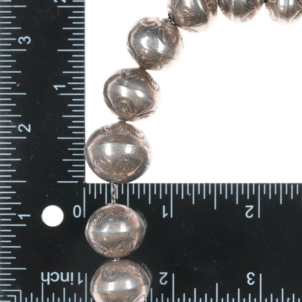 18" Vintage Hand Stamped Navajo pearl sterling necklace - Estate Fresh Austin