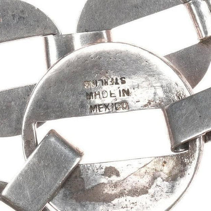 18" Vintage Mid Century Modernist Mexican sterling spherical necklace - Estate Fresh Austin