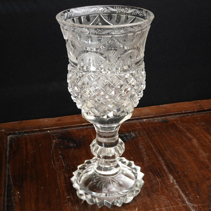 1800's Bohemian Beer Glass Hand Cut - Estate Fresh Austin