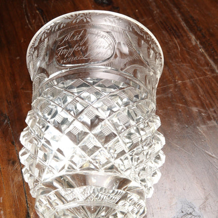 1800's Bohemian Beer Glass Hand Cut - Estate Fresh Austin