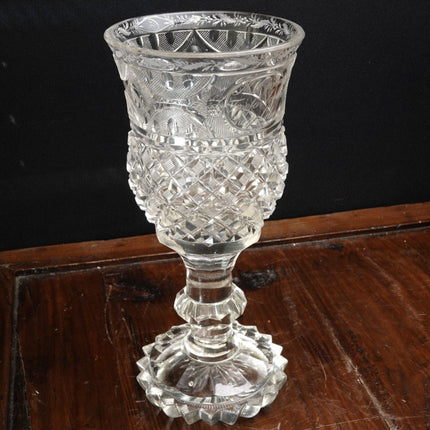 1800's Bohemian Beer Glass Hand Cut - Estate Fresh Austin