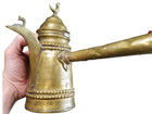 1800's Middle Eastern Brass Dallah with stick handle - Estate Fresh Austin