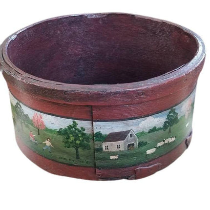 1800's Shaker Pantry Box Painted by listed Artist Betty Fischer (1931-2016) - Estate Fresh Austin