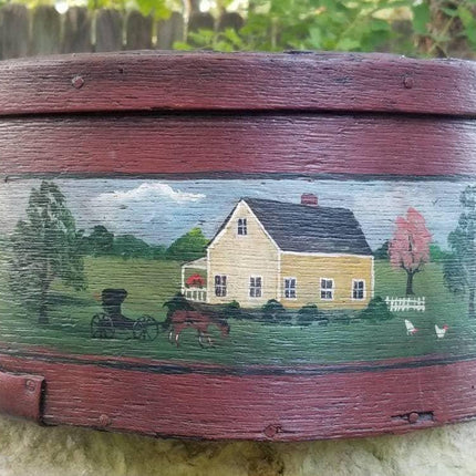 1800's Shaker Pantry Box Painted by listed Artist Betty Fischer (1931-2016) - Estate Fresh Austin