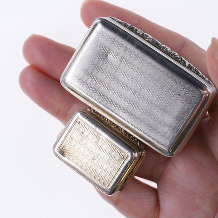 1832 Thomas Shaw Georgian Silver Snuff Box and Vinaigrette - Estate Fresh Austin