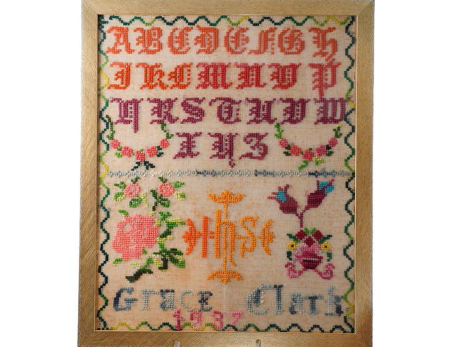 1837 Schoolgirl Sampler with Error - Estate Fresh Austin