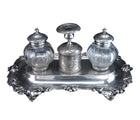 1842 Sterling Silver Inkwell Desk Set Robert Gray & Son Glasgow, Scotland - Estate Fresh Austin