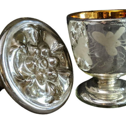 1850's Mercury glass Chalice and Curtain Tie Back - Estate Fresh Austin