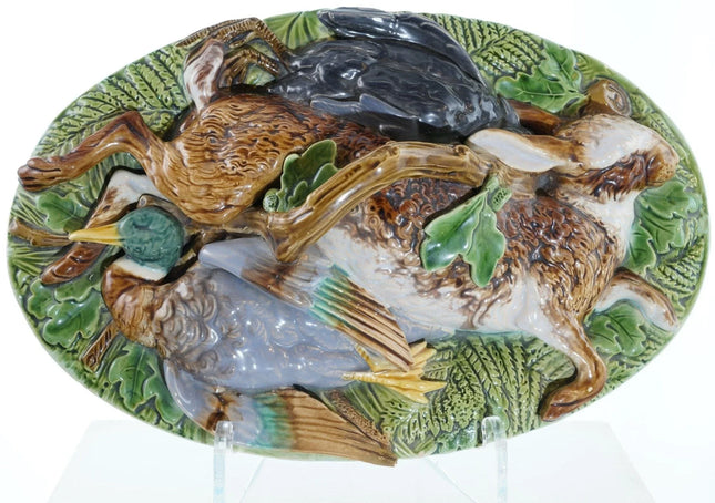 1860's Minton Majolica Game Pie Dish with lid - Estate Fresh Austin