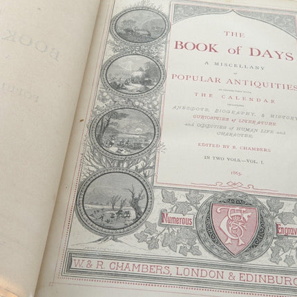 1863 Popular Antiquities First Edition "The book of Days" by Chambers - Estate Fresh Austin