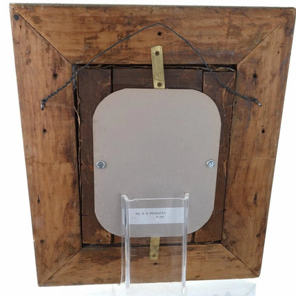 1870 Burr H. Nicholls Risque Woman Oil on Canvas Incredible Frame Acorns & Leave - Estate Fresh Austin