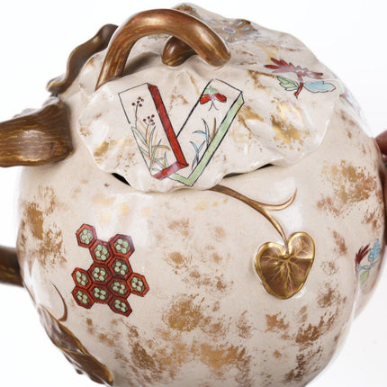 1878 Royal Worcester Japonesque Satsuma Style Teapot - Estate Fresh Austin