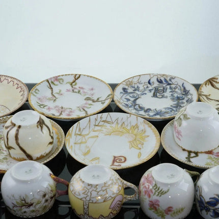 1880's French A Klingenberg Limoges Demitasse cup and saucer set (7) with p mono - Estate Fresh Austin