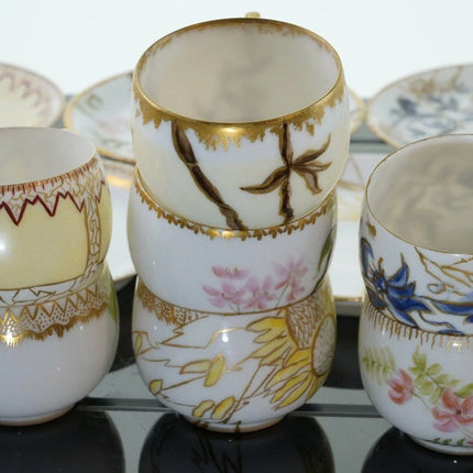 1880's French A Klingenberg Limoges Demitasse cup and saucer set (7) with p mono - Estate Fresh Austin