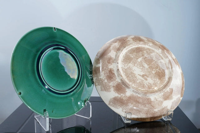 1880's Majolica Plate and shallow bowls - Estate Fresh Austin