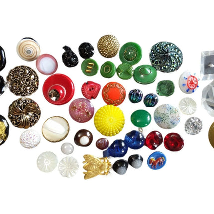 1890-1950 Unique Button Collection (47) - Estate Fresh Austin