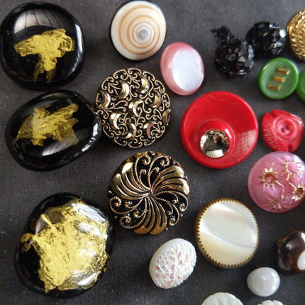 1890-1950 Unique Button Collection (47) - Estate Fresh Austin