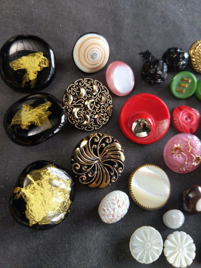 1890-1950 Unique Button Collection (47) - Estate Fresh Austin