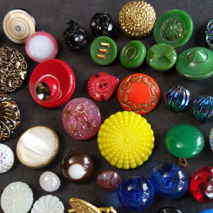 1890-1950 Unique Button Collection (47) - Estate Fresh Austin
