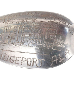 1890's Hand Engraved Hoffman House Bridgeport Alabama Sterling souvenir spoon - Estate Fresh Austin