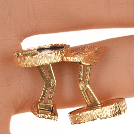 18k Gold French Art Deco Lapis cufflinks for Nieman Marcus - Estate Fresh Austin