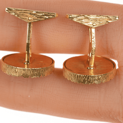 18k Gold French Art Deco Lapis cufflinks for Nieman Marcus - Estate Fresh Austin