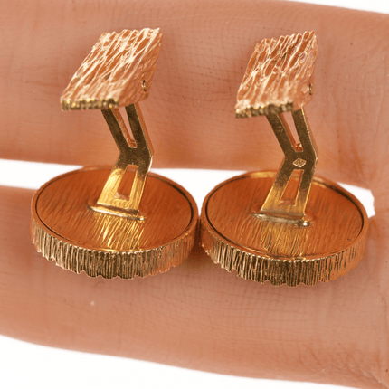 18k Gold French Art Deco Lapis cufflinks for Nieman Marcus - Estate Fresh Austin