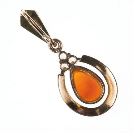 18k Natural Ethiopian Brown Opal/Diamond pendant - Estate Fresh Austin