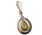 18k Natural Ethiopian Brown Opal/Diamond pendant - Estate Fresh Austin
