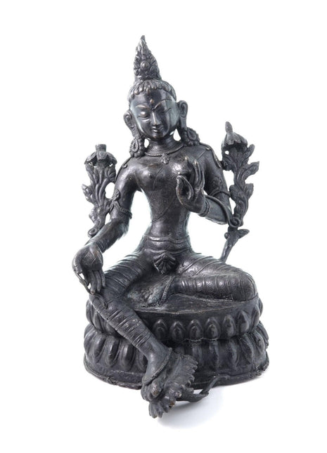 18th - 19th Century Tibetan Bronze Buddhist Tara Sculpture Antique Buddha - Estate Fresh Austin