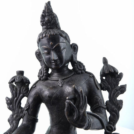 18th - 19th Century Tibetan Bronze Buddhist Tara Sculpture Antique Buddha - Estate Fresh Austin