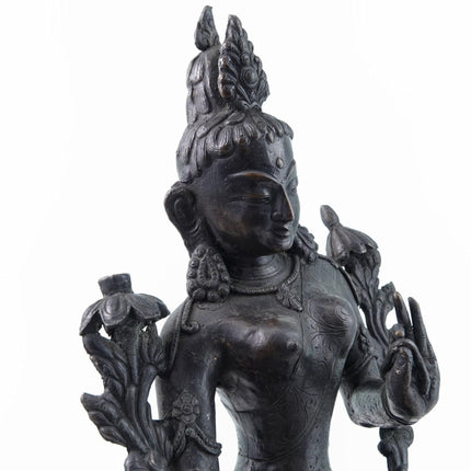 18th - 19th Century Tibetan Bronze Buddhist Tara Sculpture Antique Buddha - Estate Fresh Austin