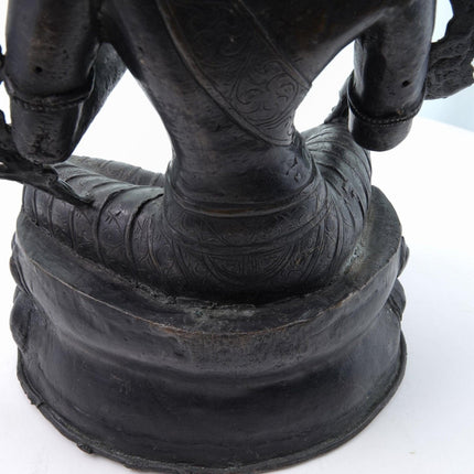 18th - 19th Century Tibetan Bronze Buddhist Tara Sculpture Antique Buddha - Estate Fresh Austin