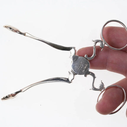 18th Century Armorial silver Sugar Nips - Estate Fresh Austin