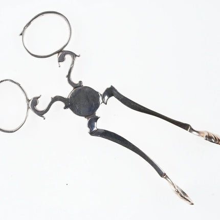 18th Century Armorial silver Sugar Nips - Estate Fresh Austin