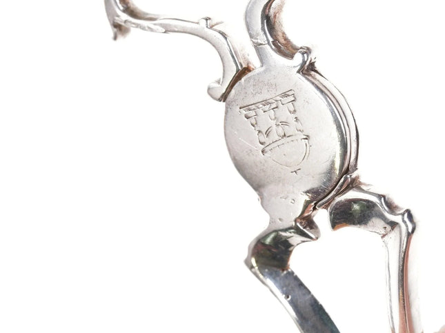 18th Century Armorial silver Sugar Nips - Estate Fresh Austin