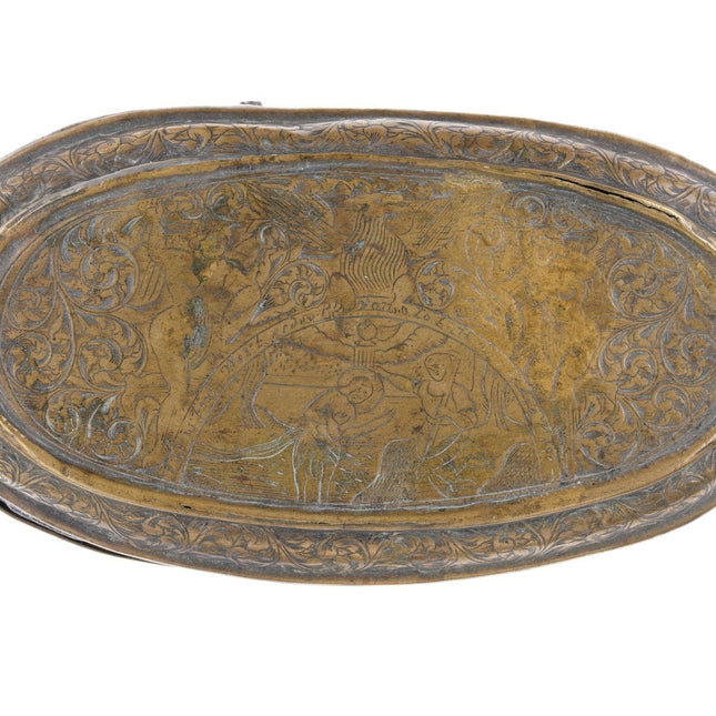 18th Century Brass Engraved Snuff/Tobacco box - Estate Fresh Austin