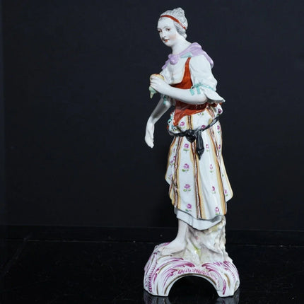 18th Century KPM Berlin Porcelain Woman with pear in hand figure - Estate Fresh Austin