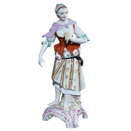 18th Century KPM Berlin Porcelain Woman with pear in hand figure - Estate Fresh Austin
