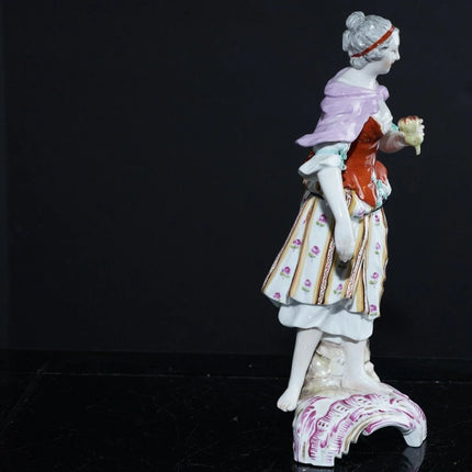 18th Century KPM Berlin Porcelain Woman with pear in hand figure - Estate Fresh Austin